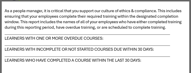 Supervisor User Status Report Blank Email